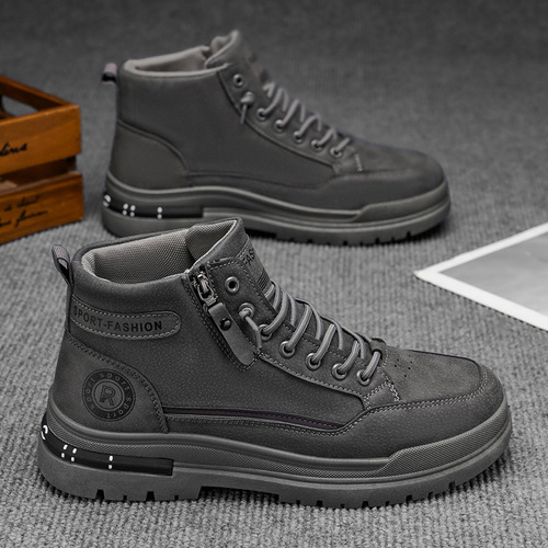 Men's High-Top Martin Boots, Autumn British Style Retro Outdoor Hiking Waterproof Slip-Resistant Work Boots