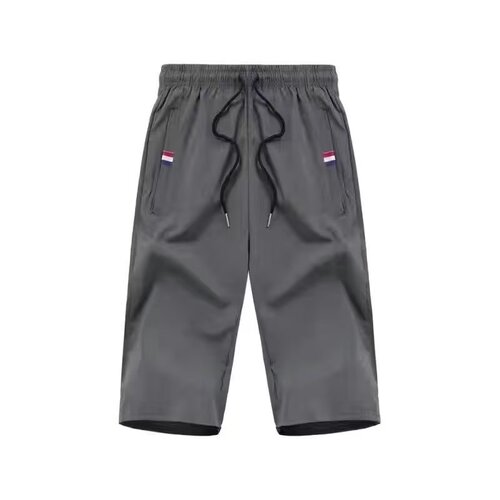 Manufacturer's Source Summer Ice Silk Cropped Pants 2024 New Straight Loose Men's Casual Thin Shorts