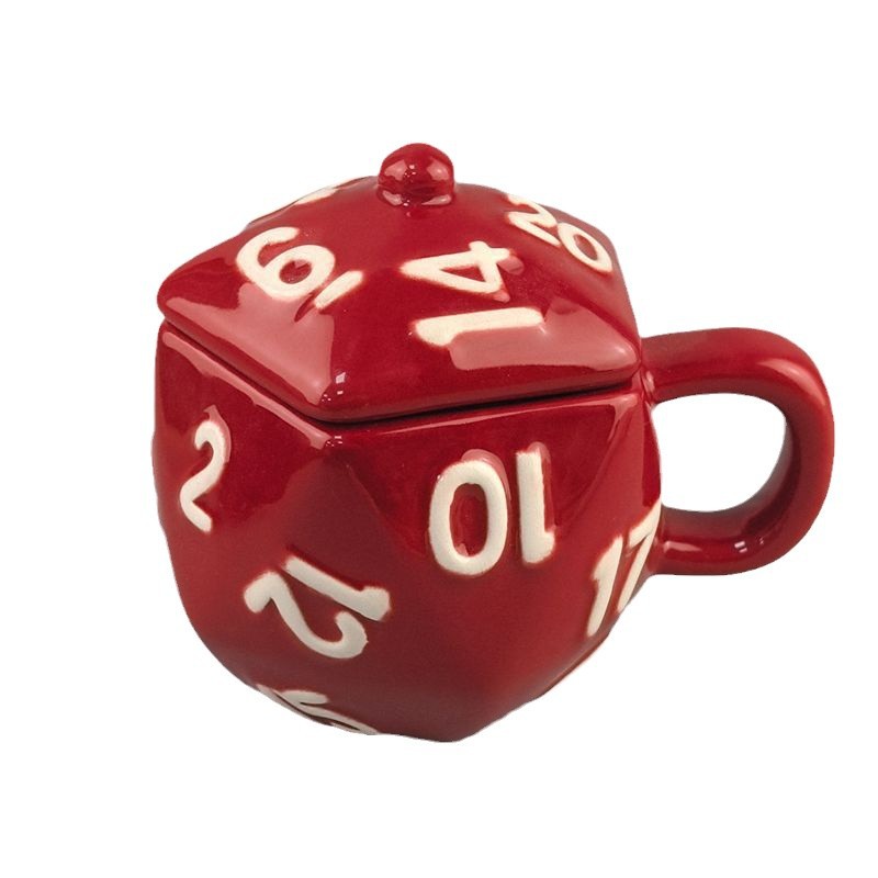 Mahjong Hall, dados, tazas de cerámica, decoraciones para el hogar, tazas de café con dados, tazas de agua de oficina, números creativos, marcas de letras
