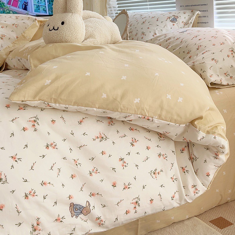 プリンセス風純綿100ベッド4点セット純綿子供カバーカバー女の子ベッド用品寮シーツ3点セット4|undefined