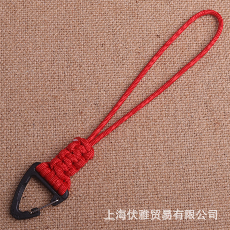 Cuerda de paraguas de siete núcleos hecha a mano Hebilla de triángulo Cuerda de mano Llavero Cuerda de linterna Cuerda anti-caída Cuerda cuchillo colgante Y020