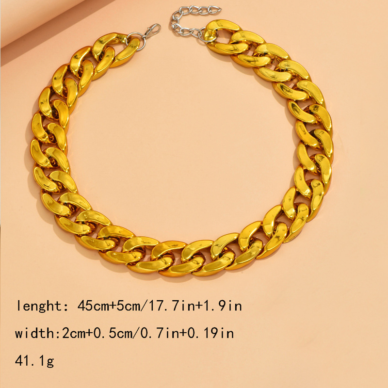 Women's Gender Vintage Style Color Block Solid Color Acrylic Chain Necklaces Wholesale