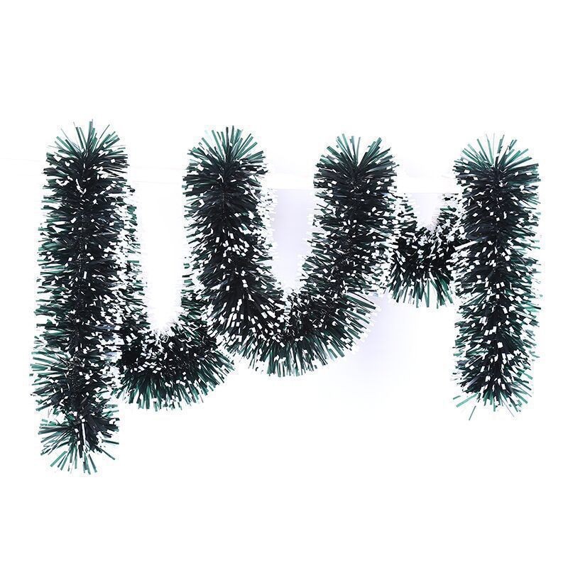 Fábrica transfronteriza directa: corona artificial de espumillón navideño verde de 15 m, decoraciones navideñas de mimbre para bodas