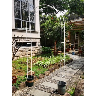 Simple Wrought Iron Arch Flower Stand for Climbing Roses, Vine Support Frame for Climbing Grapes and Loofahs