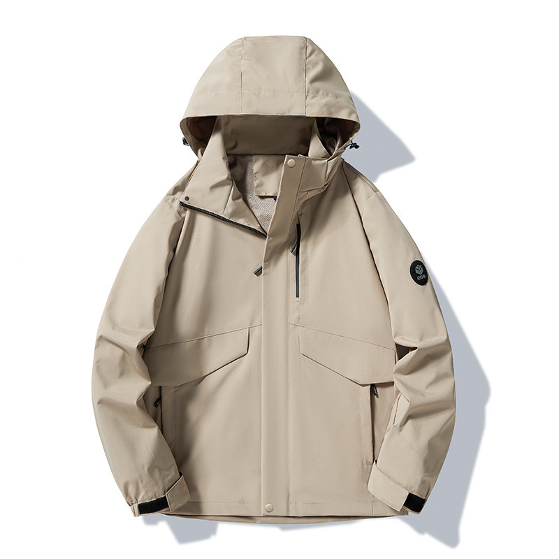 Spring and Autumn New Outdoor Men's Charge Clothes Thin Hooded Jacket into Xizang Waterproof Windproof Women's Warm Jacket Climbing Tide Spring and Autumn New Outdoor Men's Charge Clothes Thin Hooded Jacket into Xizang Waterproof Windproof Women's Warm Jacket Climbing Tide