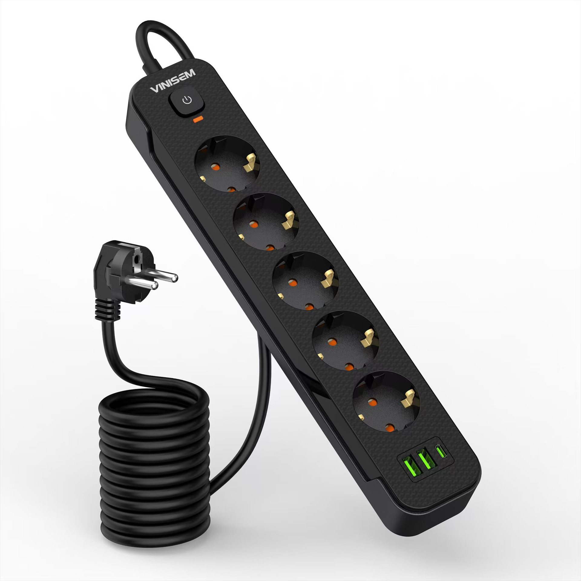 Nuevos productos de la norma europea enchufe de doble fila único enchufe de comercio electrónico transfronterizo con USB tipo C placa de enchufe de ubicación poroso