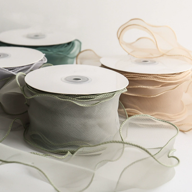 6 см лента для упаковки цветов, лента «рыбий хвост», лента для букета, лента с волнистым накладным декоративным снежным марлевым шнурком