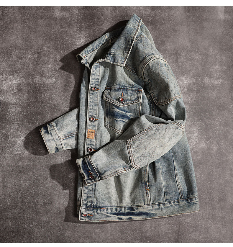 Men's Denim Jacket American Retro Embroidered Motorcycle Style_voghion.com