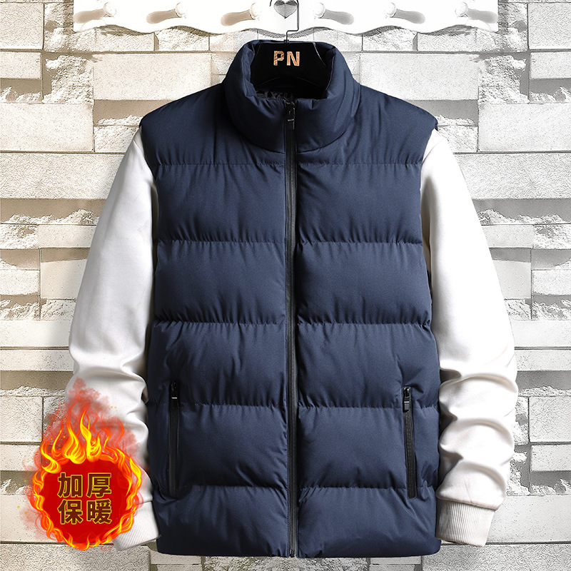 Chaleco de los hombres de otoño e invierno de los hombres de estilo coreano de moda SLIM-Fit cálido chaleco juvenil chaqueta de otoño e invierno ropa de entrega de una sola pieza