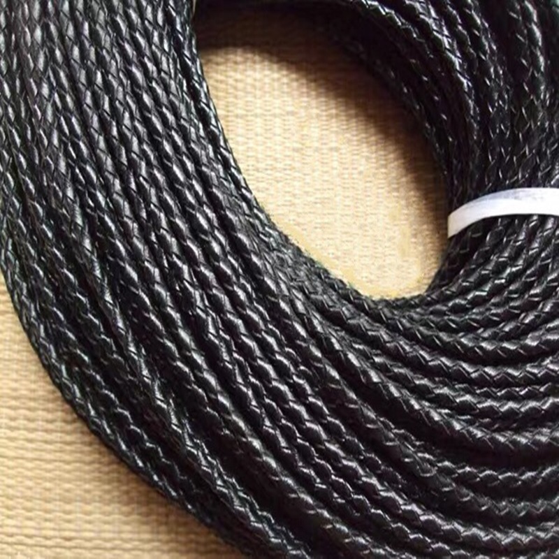 First layer cowhide round leather rope leather cowhide braided rope 3mm4m5mm bracelet necklace DIY jewelry accessories