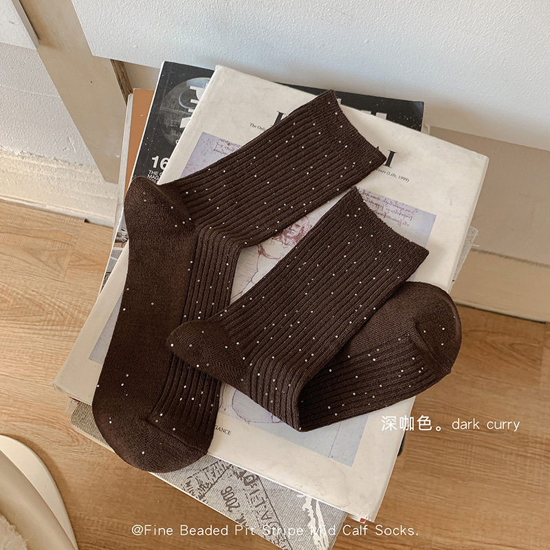 GOOD FA 2025年秋冬细珠片星闪坑条中筒袜 25758|undefined
