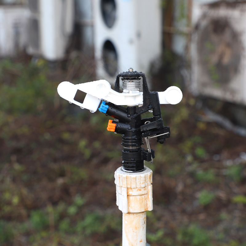 Boquilla de rociador de brazo oscilante blanca doble boquilla 4 puntos ajustable y controlable boquilla de rociador de jardín para el riego de polvo sin impuestos
