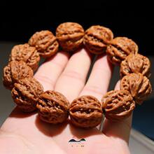 明星爆款小核桃手串男京八棱桃核手串大号手持粗筋小秋子手把件