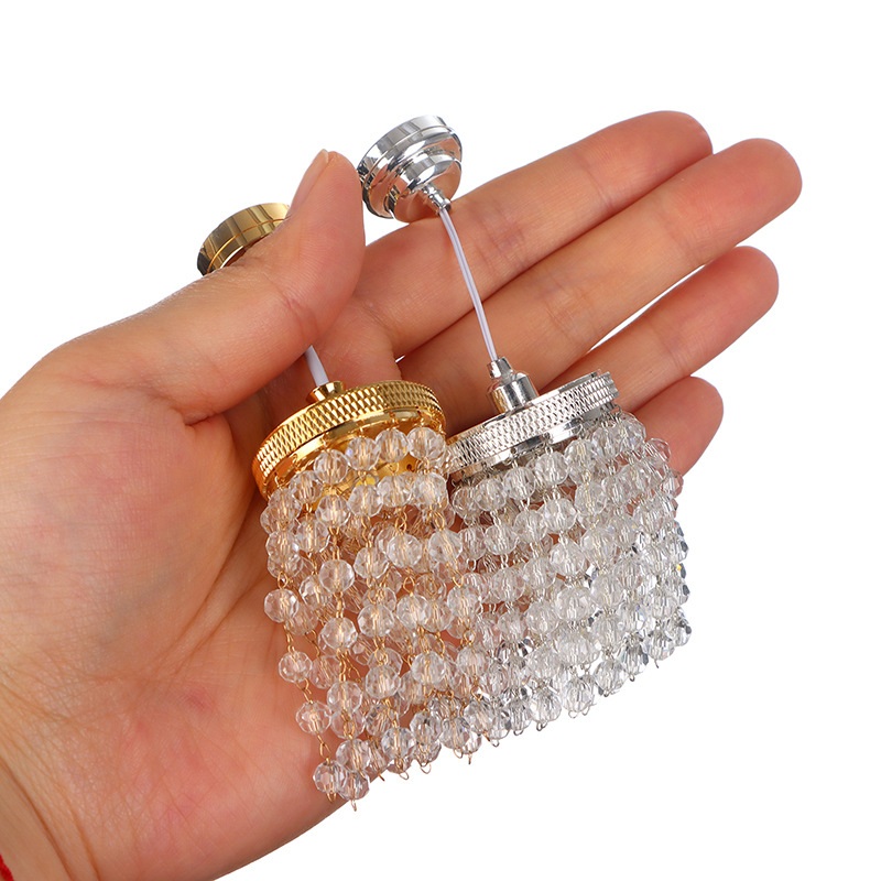 1:12 casa de muñecas mini modelo de luz brillante escena LED araña de cristal miniatura Luz de lujo