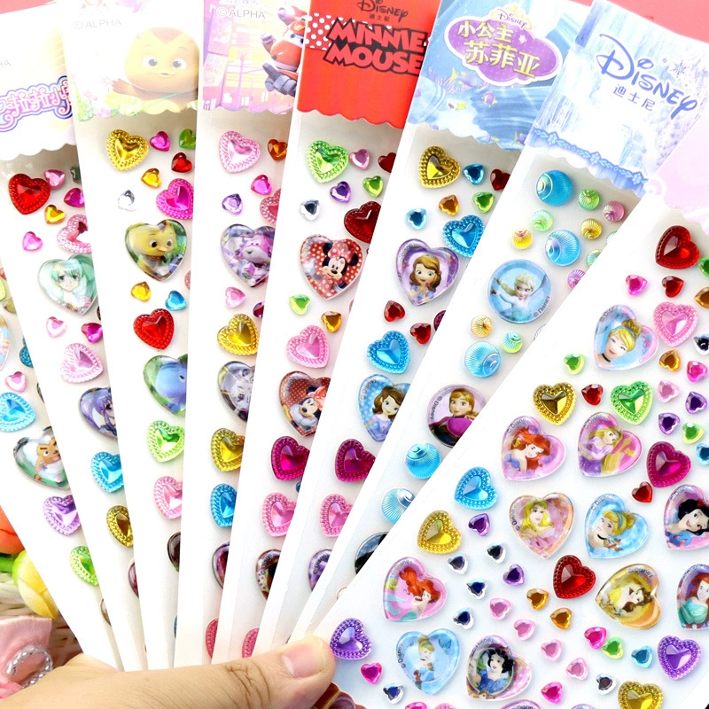 Новый Детский мультфильм Замороженная Аиша Принцесса Питер Пэн мультфильм Трехмерные наклейки с бриллиантами и драгоценными камнями для детей