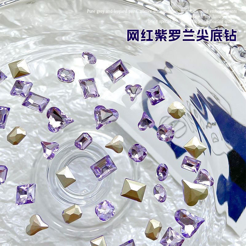 Crystal Purple Nail Art Rhinestones Popular Square Sugar Tilted Heart Pigeon Egg Mixed Rhinestones Super Shiny Nail Stickers Diamond Water Drop Pointed Bottom Rhinestones Crystal Purple Nail Art Rhinestones Popular Square Sugar Tilted Heart Pigeon Egg Mixed Rhinestones Super Shiny Nail Stickers Diamond Water Drop Pointed Bottom Rhinestones