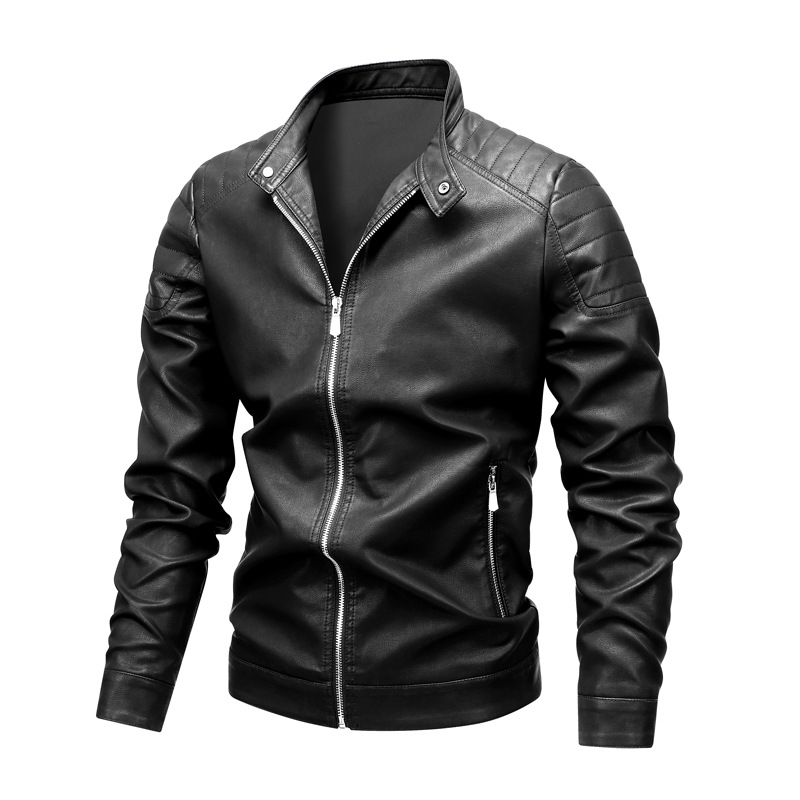 Chaqueta de cuero de hombre transfronteriza primavera y otoño nuevo abrigo coreano delgado chaqueta de motocicleta de hombre de cuello de pu chaqueta de cuero para hombre