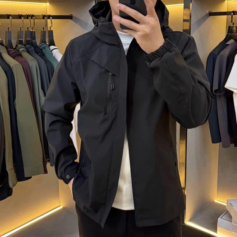 26009 Spring Jacket Top Men's Casual Versatile Hooded Jacket Outdoor Soft Shell Jacket High Quality Men's