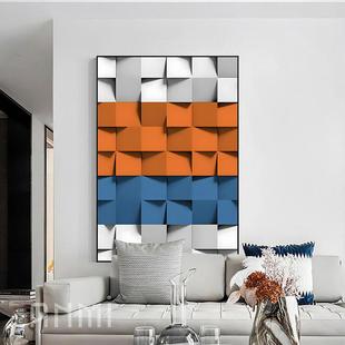 Modern Crystal Porcelain Decorative Painting Simple Abstract Plaid Hanging Painting Classy Color Living Room Entrance Painting Plaid 80120