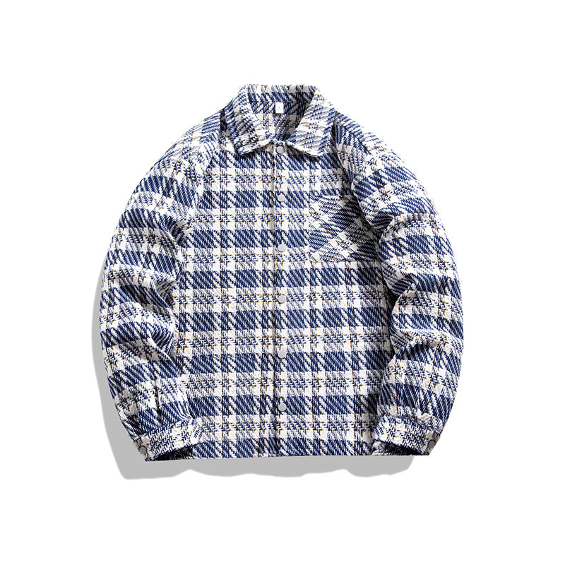 Men's Clothing Jacket for boys, new style for spring and autumn, high end style plaid brand, style lapel loose casual versatile jacket_voghion.com