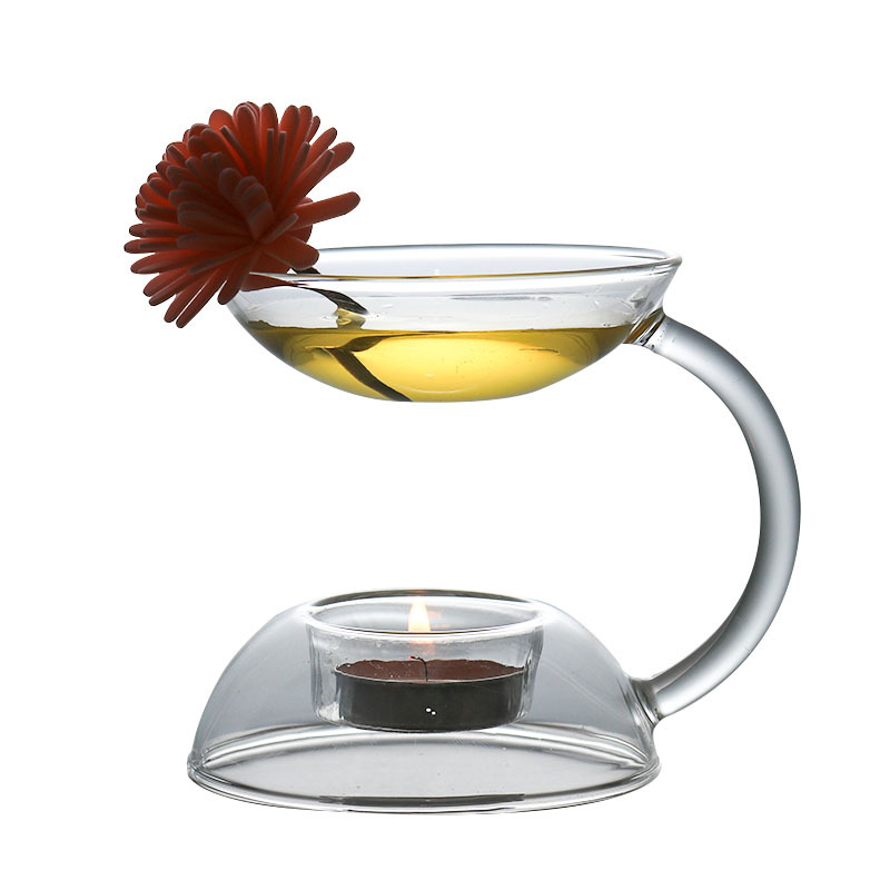 Lámpara de aromaterapia estufa lámpara de aceite esencial vela creativa quemador de incienso vidrio transparente hogar resistente al calor lámpara de aromaterapia hecha a mano
