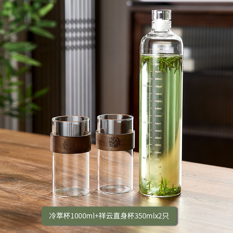 Бутылка Green apple 1000 мл со стаканами Xiangyun