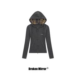 Broken Mirror 25冬季New美式复古格纹拼接设计针织毛衣开衫