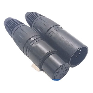Copper Needle Silver Plated Five-core Carnon Head Microphone Plug Black Carnon Head 5-core Carnon Head
