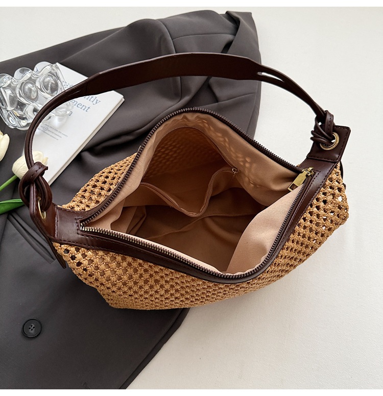 Summer niche vacation-style woven underarm bag for women 2025 new casual seaside and beach single-shoulder handbag trend undefined
