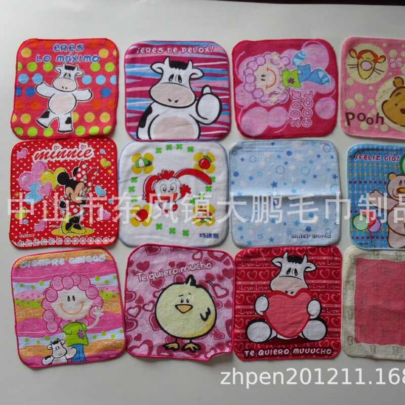 20*20 Marvel Spider-Man Superman Cartoon Small Square Towel Pure Cotton Children's Mouth and Hand Towel Wholesale