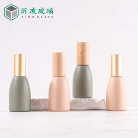 莫兰迪滚珠瓶日式精油瓶哑色10ml走珠分装瓶配榉木胡桃木盖哑金盖