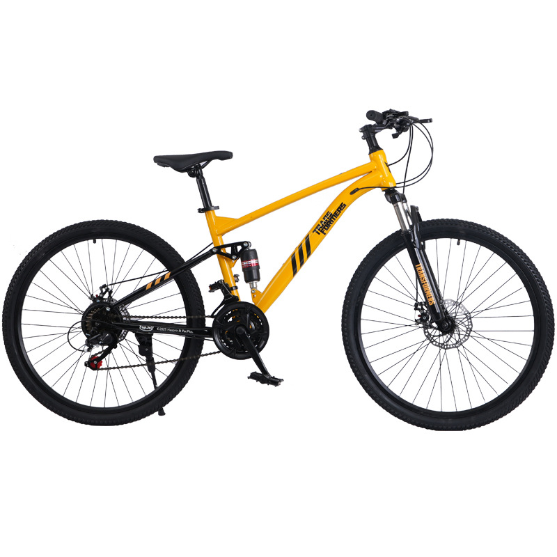 Bicicleta de montaña de doble cilindro de cola suave hombre de carretera auto-velocidad amortiguador bicicleta de paso juvenil 26 pulgadas