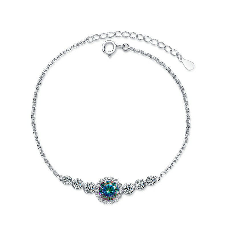 S925 joyería de plata estrella pequeña piedra mozanita pulsera mujer color D 1 quilates joyería en vivo fábrica de joyería al por mayor