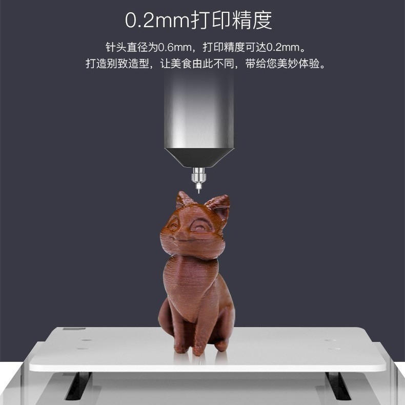 impresora 3D de alta precisión de chocolate impresora 3D inteligente de pantalla táctil para hornear impresora 3D de chocolate especial