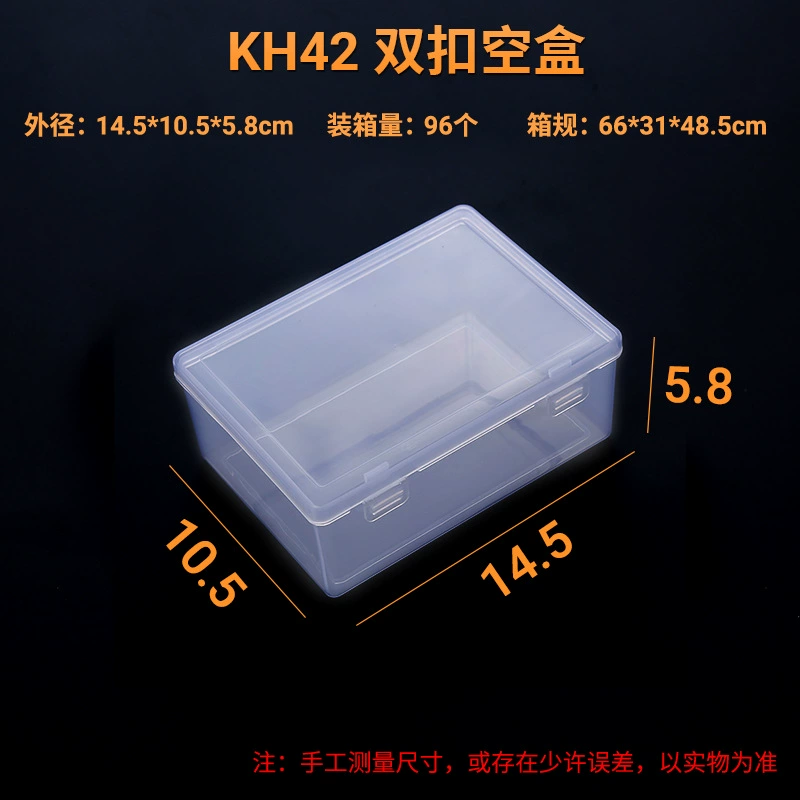 Transparent plastic storage box, square organizer, snap‑lock manicure sponge box, assorted sizes