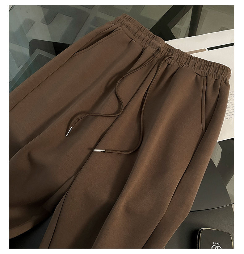 Korean Style Women's Zip-Up Hoodie & Jogger Pants Set - Casual Sporty Outfit (S-2XL, Black/Brown)_ecoleips.com