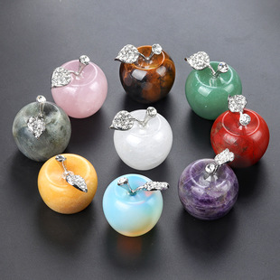 1742-30mm Big Apple Natural Crystal Stone Ornaments Christmas Eve Christmas Cross-border Supply Large Discount