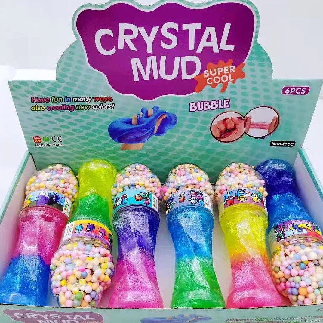 跨境外贸冰淇淋水晶泥史莱姆小蛮腰混色泡沫彩泥儿童玩具源厂专售