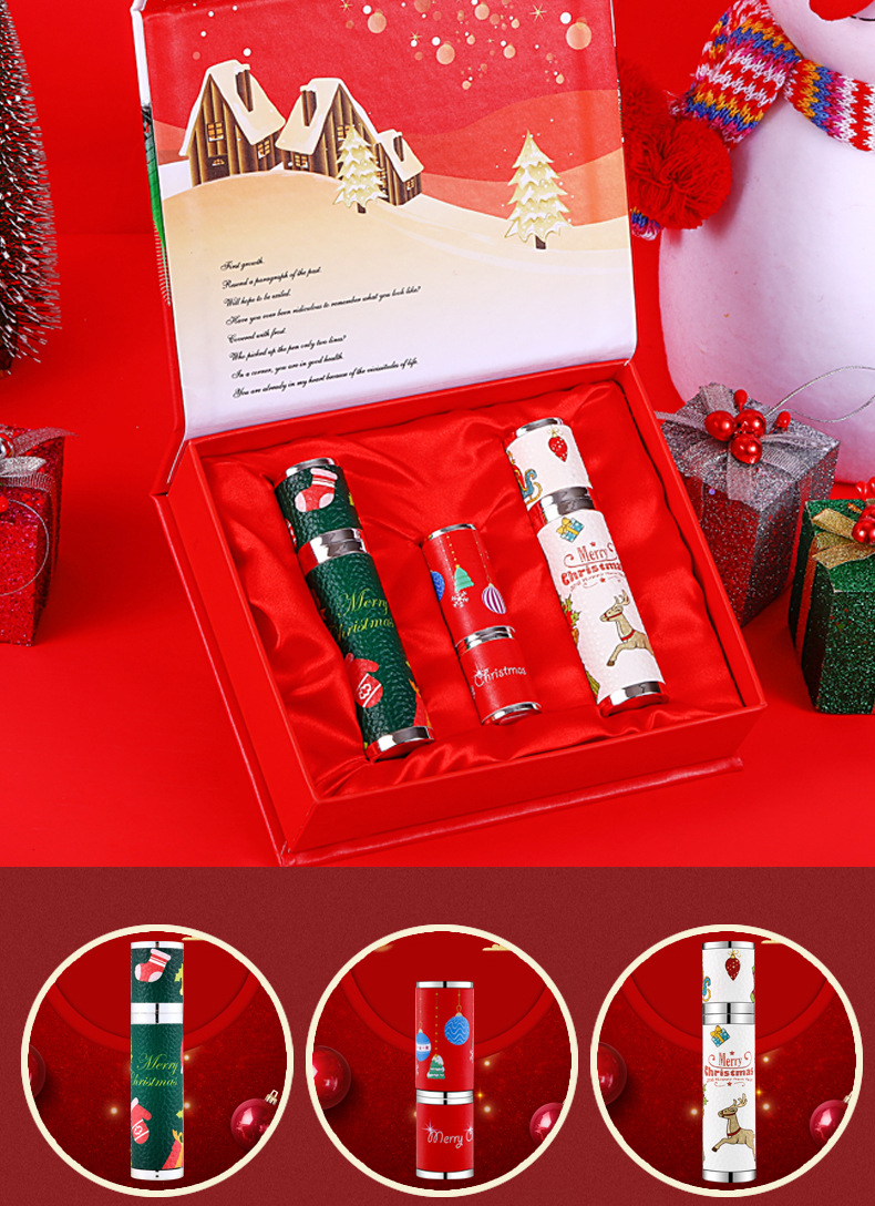 Nouveau noël limité en peau de mouton Net rouge parfum Conatus parfum de noël coffret cadeau léger parfum sculpté rouge à lèvres ensemble_voghion.com