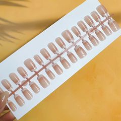 30片手工穿戴甲簡約法式中長款不傷指甲可拆卸成品甲片