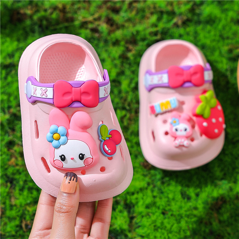 Children's Hole Shoes Summer Cross-border New Cartoon Soft Bottom Non-slip Baotou Sandals for Boys and Girls