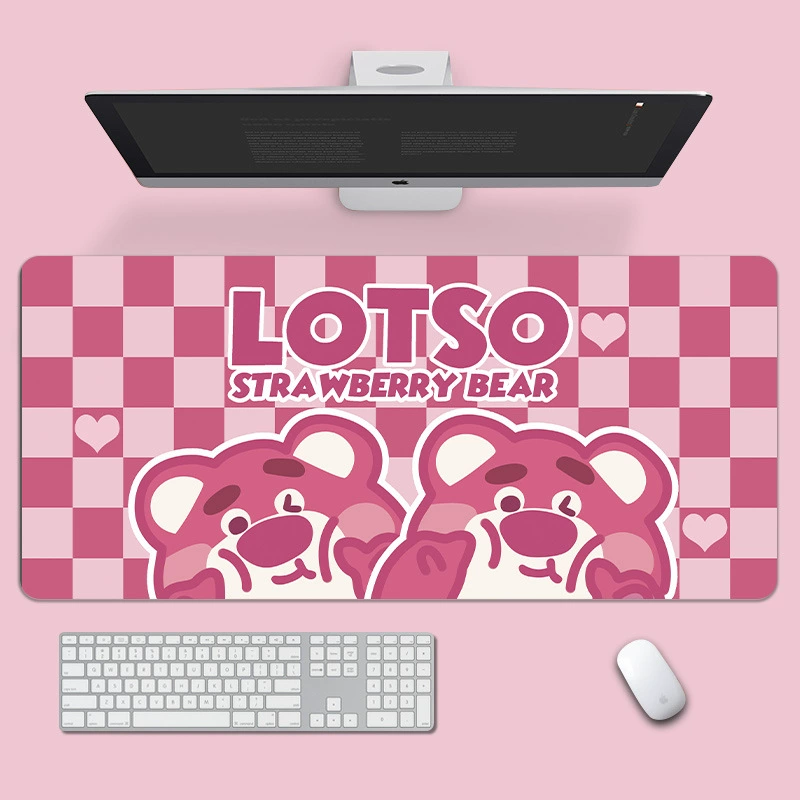 Столовый коврик для мыши — Cartoon Strawberry & Teaching Mouse, большой коврик для клавиатуры, 800×300/900×400 мм