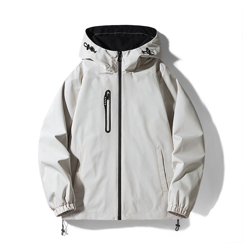 Giacca antivento impermeabile da uomo, abbigliamento maschile casual e ampio per l'autunno_voghion.com
