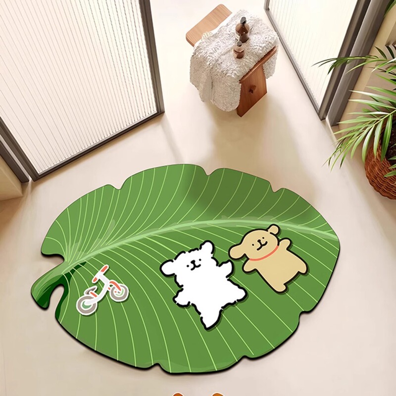 クレヨンしんちゃん浴室吸収性フロアマット浴室トイレドアバナナの葉珪藻泥フロアマットシャワールームフットマット|undefined