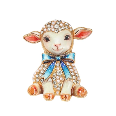 Original cute bowknot lamb brooch Yaxa sancaqları - dw1500-2