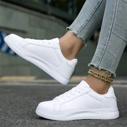 Large size small white shoes for men and women, same style, spring autumn leather, waterproof casual sneakers, youth casual skate shoes
