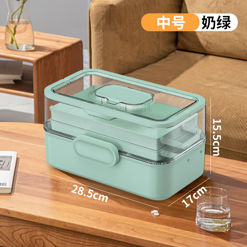 家庭用医薬箱家庭用透明小薬箱医療救急箱医療用多層薬品緊急収納ボックス|undefined