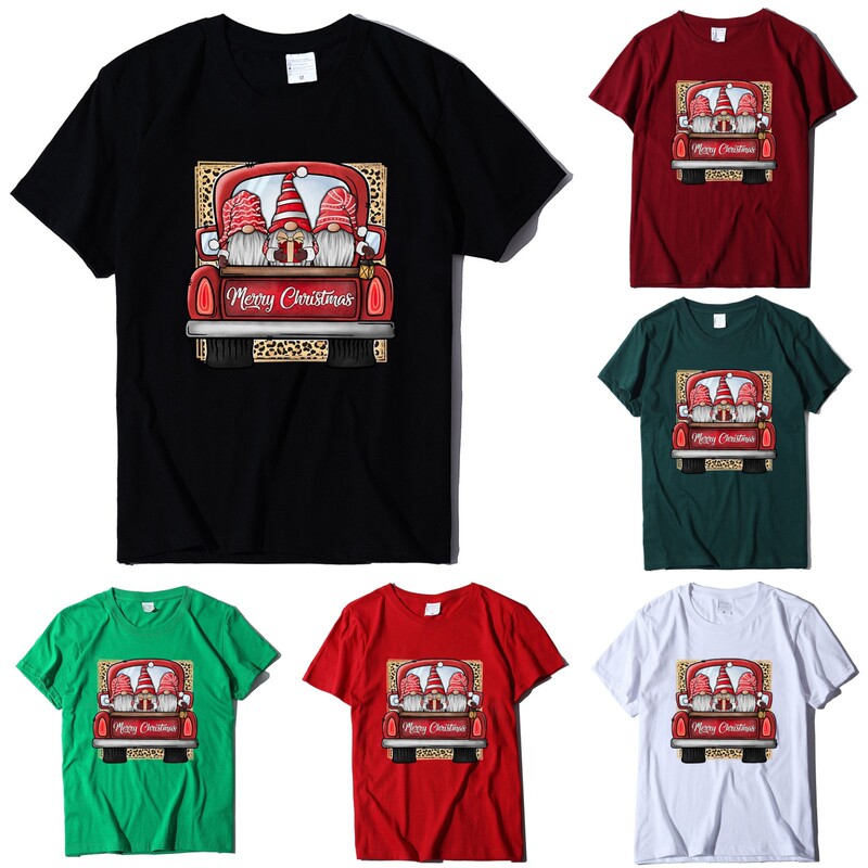 Women's short-sleeved loose T-shirt autumn women's merry christmas letter T-shirt christmas top Women's short-sleeved loose T-shirt autumn women's merry christmas letter T-shirt christmas top
