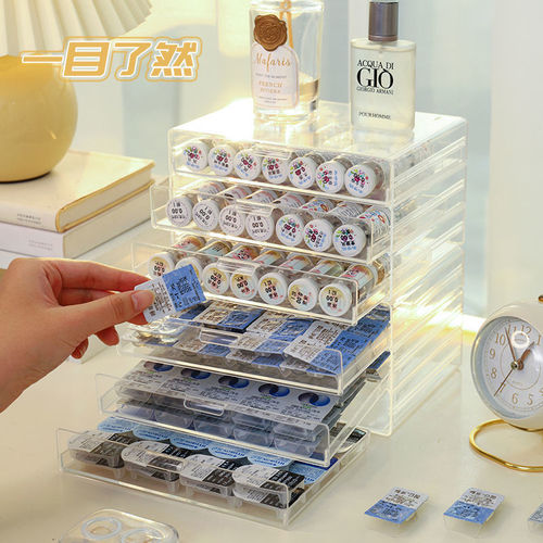 Disposable data cable cosmetic drawer-style storage box large capacity transparent multi-layer organizer box integrated