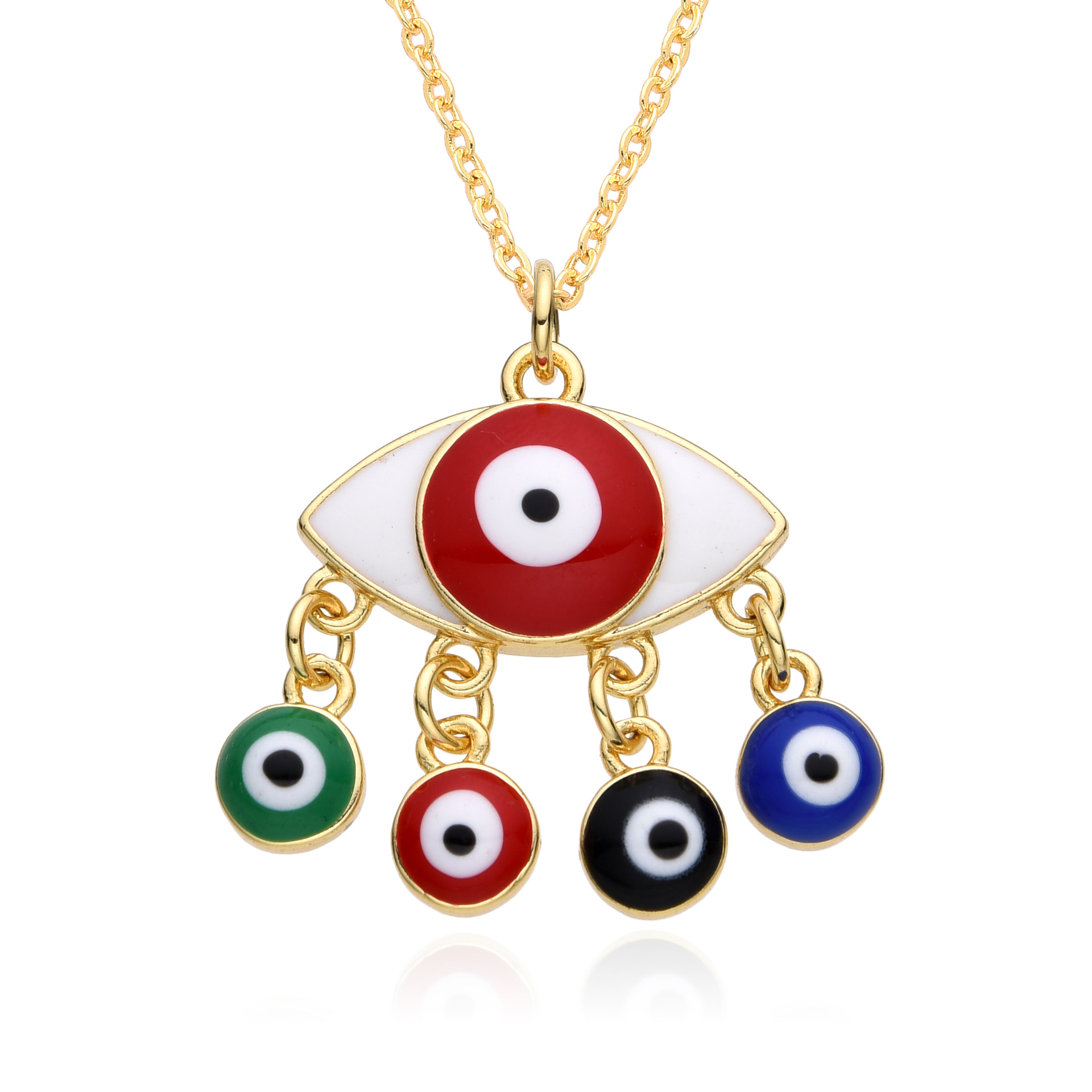 15g Weight Zircon Inlay Material Pendant Necklace Classification cable chain Chain Type 1 Piece Quantity Daily Occasion Copper Material Eye Pattern Women's Gender Plating, Inlay Design Retro, Classic Style Style Copper Retro Classic Style Eye Plating Inlay Zircon Pendant Necklace 7